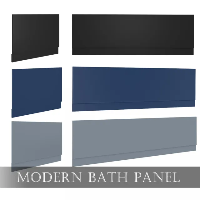 Bathroom High Gloss White Matt Blue Black Front Side End MDF Bath Panel Easy Cut