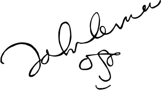 John Lennon Autograph Signature VINYL DECAL Bumper Sticker the Beatles LP