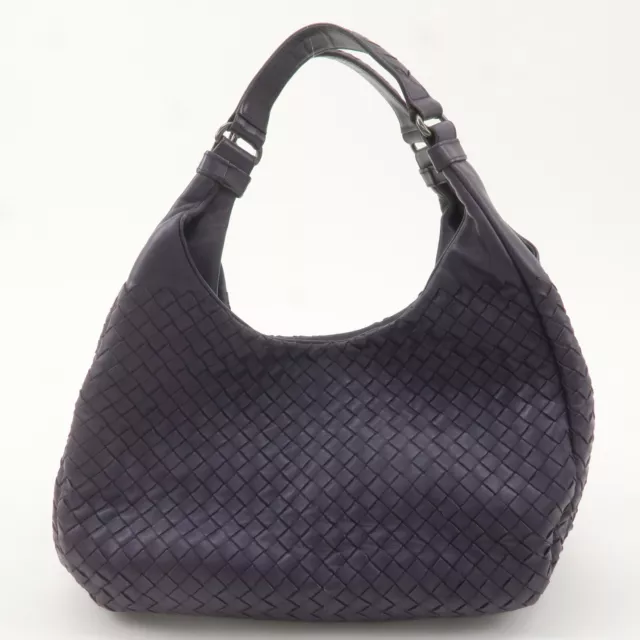 Authentic BOTTEGA VENETA Intrecciato Leather Shoulder Bag Purple 125787 Used F/S 2