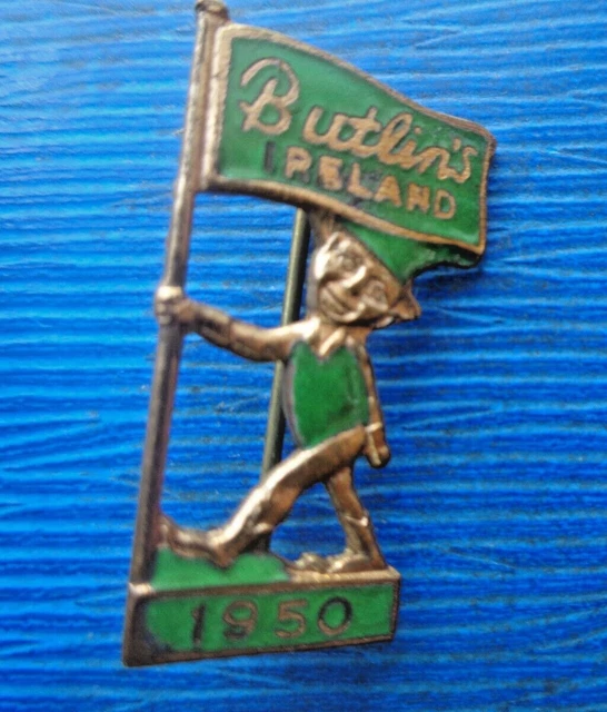 INSIGNE ORIGINAL BUTLIN / Butlins - Irlande Mosney 1950 Vert EUR 47,68 ...