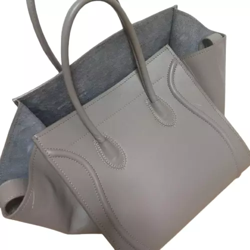 CELINE Luggage Phantom Tote Bag Handbag A4storage Gray Leather from Japan
