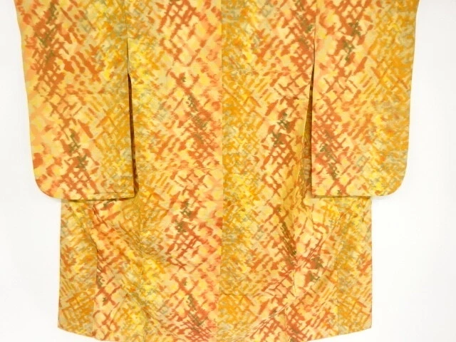 80308# Japanese Kimono / Antique Kimono For Girls / Woven Diagonal Stripe