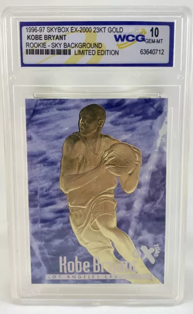 1996-97 KOBE BRYANT SKYBOX EX-2000 Credentials 23K GOLD ROOKIE BLUE! GEM MINT 10