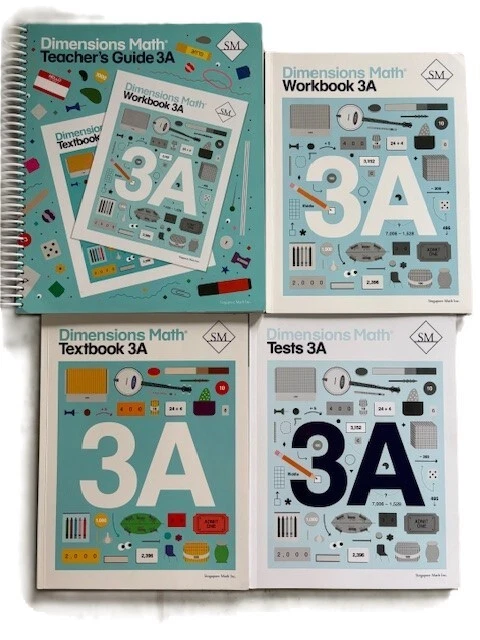 DIMENSIONS MATH 3A With Teachers Guide Workbook Textbook & Tests Book ...