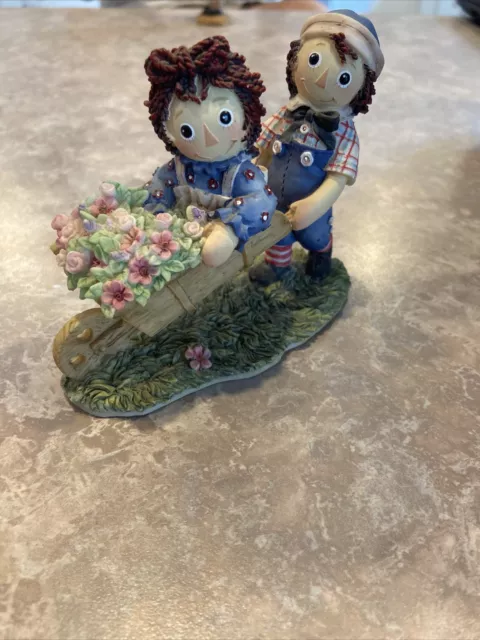 ENESCO RAGGEDY ANN AND ANDY - "Scatter seeds of Happiness wherever You May Go"