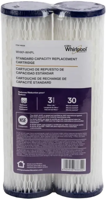 Filtro de filtración para toda la casa Whirlpool WHKF-WHPL de capacidad estándar (paquete de 2)