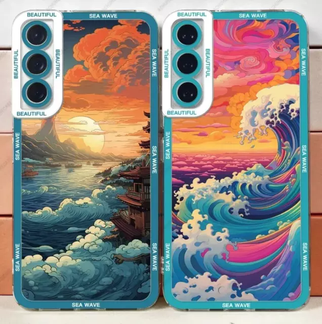 Japan Sea Wave Art Painting Coque Cover Case For Samsung Galaxy S24 S23 S22 A