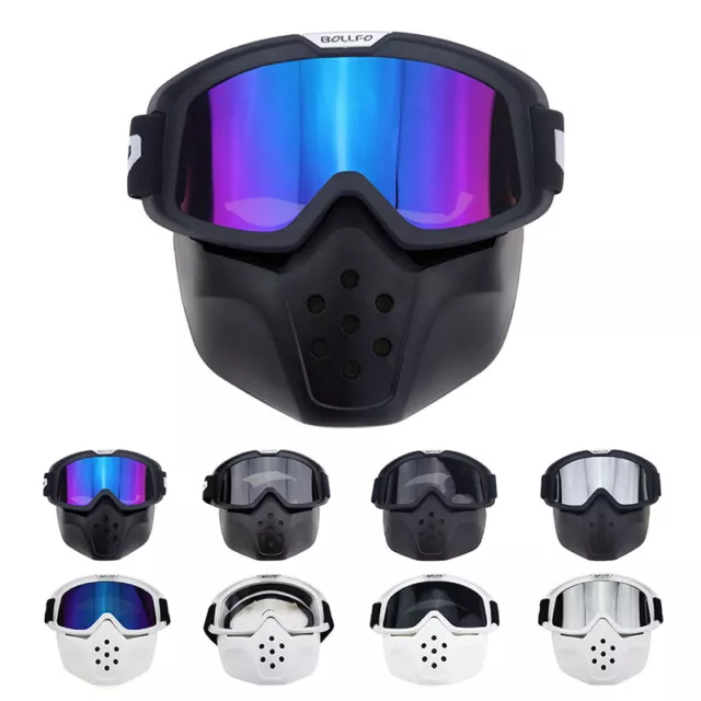 Detachable Motorcycle Goggles Motocross Dirt Bike Face Mask ATV Racing Eyewear
