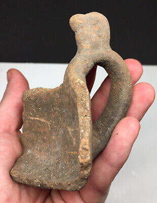 Pre-Columbian Avian Terracotta Vessel Bowl Ancient Artifact Fragment Head Super 3