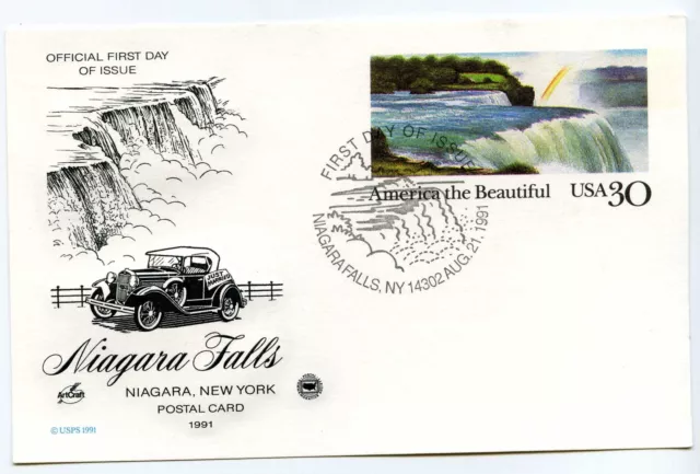 UX158 Niagara Falls Postal Card ArtCraft Postal Commemorative Society PCS, FDC