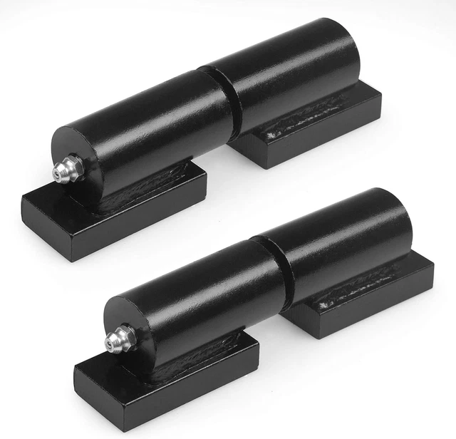 Ilyapa Heavy Duty Barrel Hinges 2 Pack - 5 Inch Black Weld On Hinges for Trai...