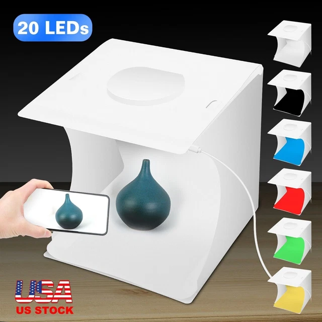 20 LED Light Room Photo Studio Photography Lighting Tent Kit Backdrop Cube Box