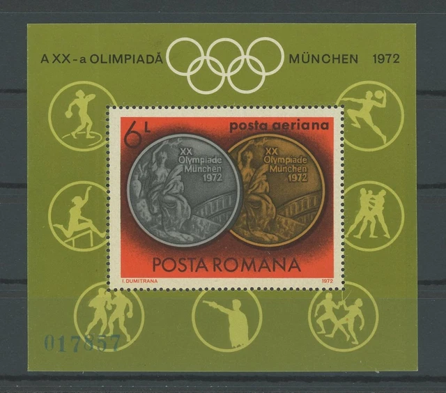 RUMÄNIEN BLOCK 100 OLYMPIA MÜNCHEN 1972 postfrisch ** OLYMPICS MUNICH MNH m1882