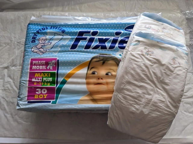 1 Pack Alte Windeln Fixies Maxi Diapers Couches vintage vtg abdl PLASTIC BACKED