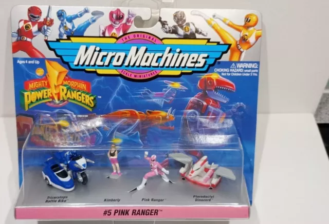 Mighty Morphin Power Rangers Micro Machines Galoob 1994 Pink Ranger No 5 Set