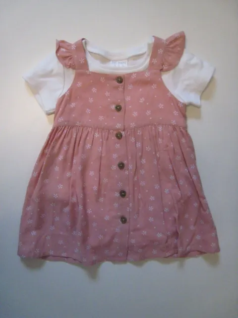New F&F Baby Girls Floral Dress & Top 2 Piece Outfit Set - 3-6 Months - Free P&P