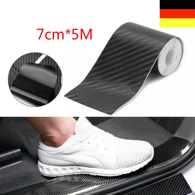 Auto Aufkleber Carbon Faser Gummi DIY Tür Schweller Schutz Ecke Streifen 5M DE 2