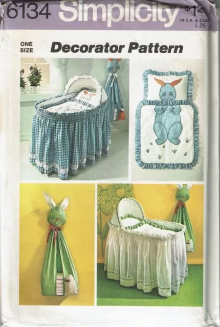 Simplicity Sewing Pattern 6134 Nursery Bassinet Skirt Diaper Stacker Quilt