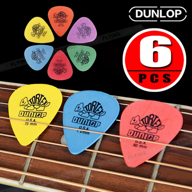 6x New Jim Dunlop Tortex Standard Mixed Gauges Guitar Picks Plectrums 6 Sizes AU