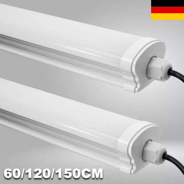60/90/120/150CM LED Feuchtraumleuchte Wannenleuchte Röhre Keller Garage Lampe DE