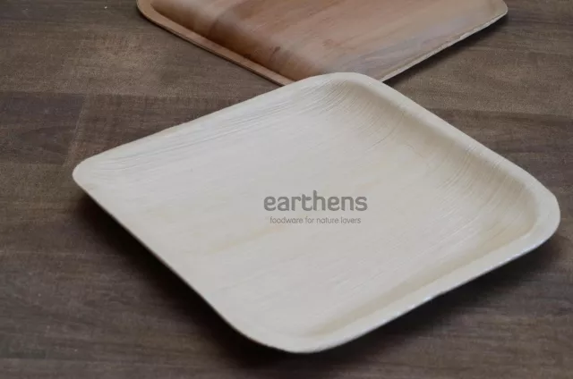 25 x Square Palm Leaf Plates Biodegradable AKA Bamboo Plates 2