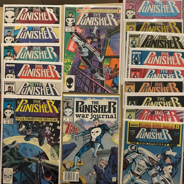 Punisher #1-16 (Missing #10) (1987) Annual 1, War Zone #1 Lot Of 17 Marvel