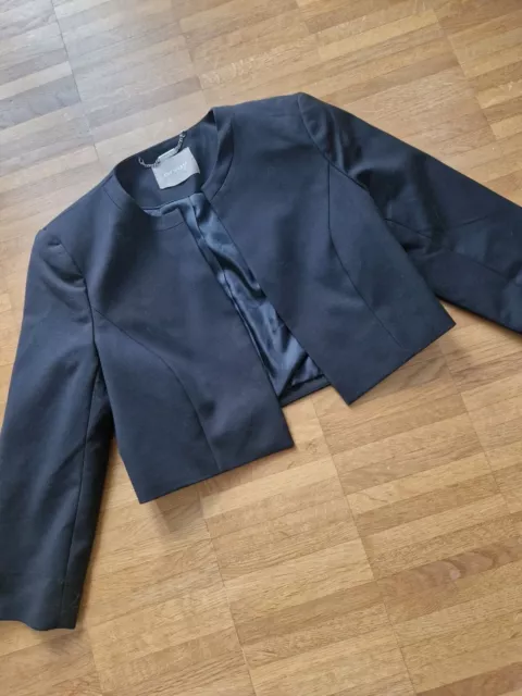 Blazer Kurz Jäckchen Bolero Schwarz Damen Gr. S