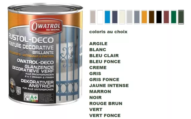 Peinture glycéro RUSTOL-DECO Intérieur - Extérieur anti-rouille brillant  rouge brun 0.5 L