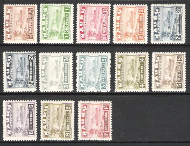 Nauru 1937-47 Coastline Mint Lot Of 13 To 1/- (Hm)