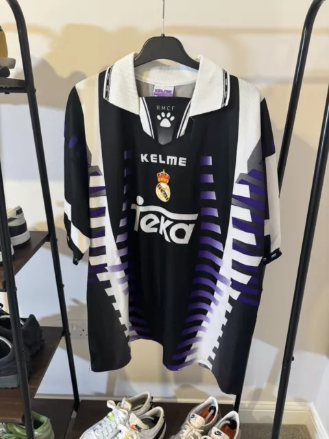 Camisa de fútbol Real Madrid Kelme tercera 1997/98 patrocinadora Teka para hombre XL