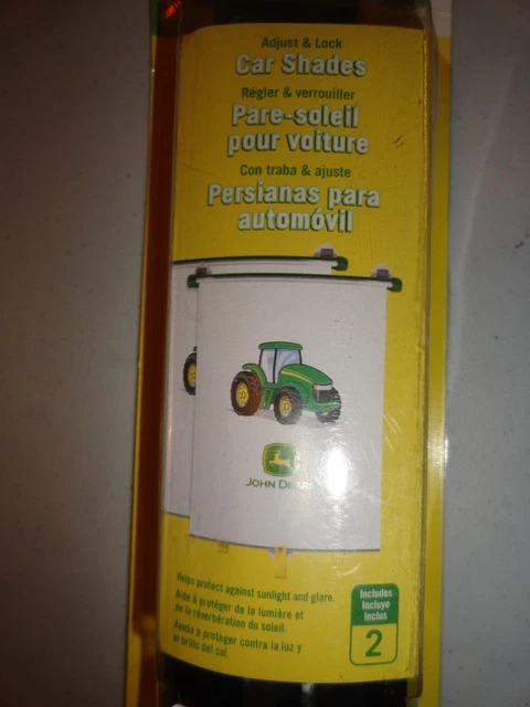 John Deere Adjust & Lock Car Sun Shades  The First Years by Tomy hook to window