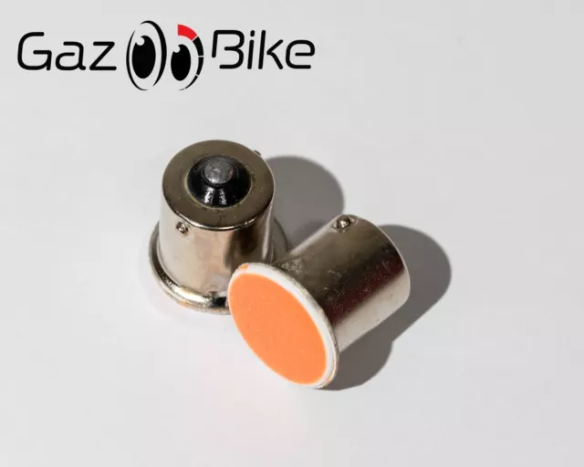 2x Ampoules LED BA15S COB ORANGE pour Clignotants 1156 MOTO/SCOOTER