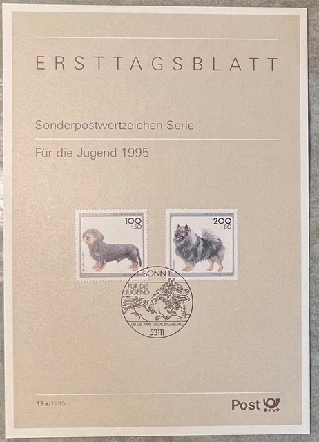 Ersttagsblatt Für die Jugend 1995 Sonderpostwertzeichen Serie