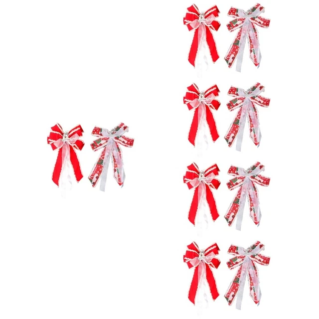 10 Pcs Christmas shiny bows Gifts Wreath Haut De Forme D'arbre De Vacances Décor