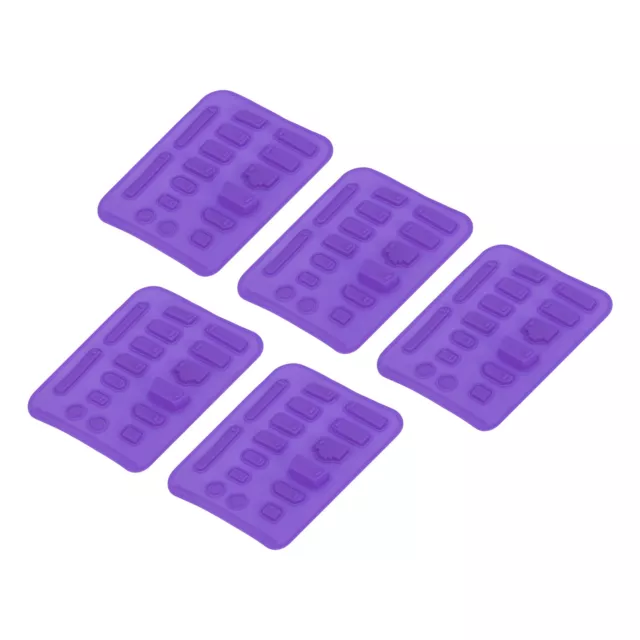 80pcs USB Port Plugs Covers Caps Silicone Anti Dust Protector Purple(16pcs/Set)