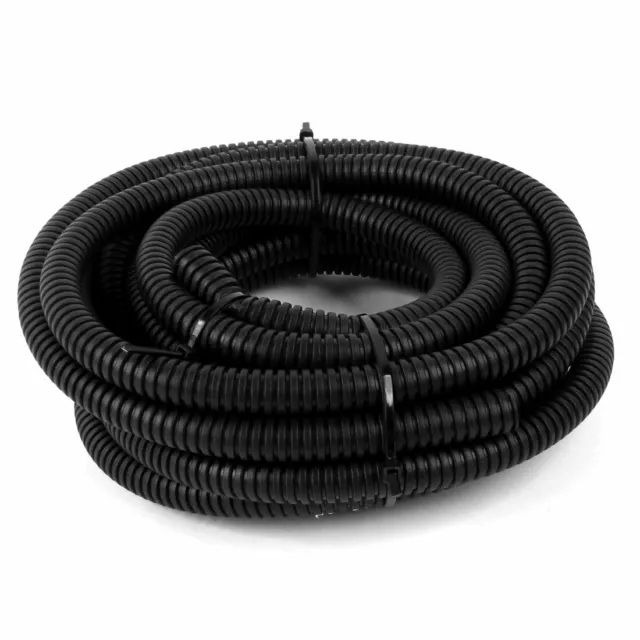 5 M 9.5 x 13 mm Plastic Flexible Corrugated Conduit Tube for Garden,Office Black