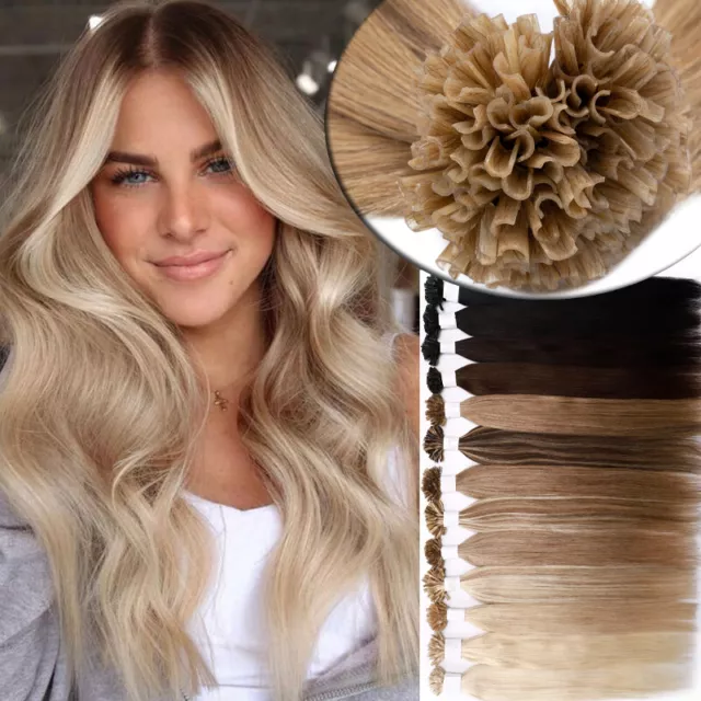 Pre Bonded Keratin 1G/S U Nail Tip Human Remy Hair Extensions THICK 100G Caramel