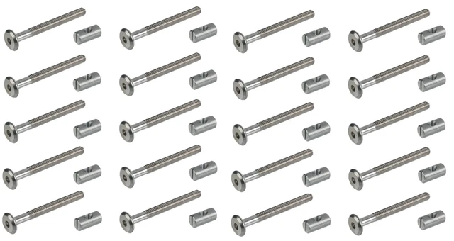 Lot De 10 Vis à Bois M6 Hülsen - Longueur 8mm - Tête Ronde Plastique Blanche - Gedotec - Neuf En Emballage