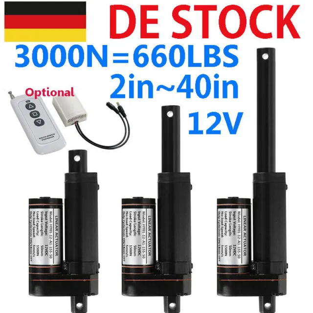 12V Linearantrieb Elektrisch Linear Actuator Motor 50mm~ 1000mm IP65 Fast 5mm/s