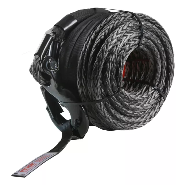 VEVOR Synthetic Winch Rope Winch Line Cable 3/8" x 100' 26500 lbs for SUV Truck