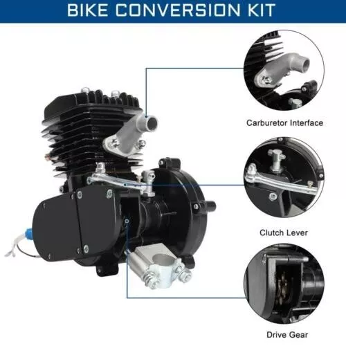 Full Set 26"/28" 80cc 2-Stroke Bike Gas Motor Engine Kit Motorized Bicycle Black 3