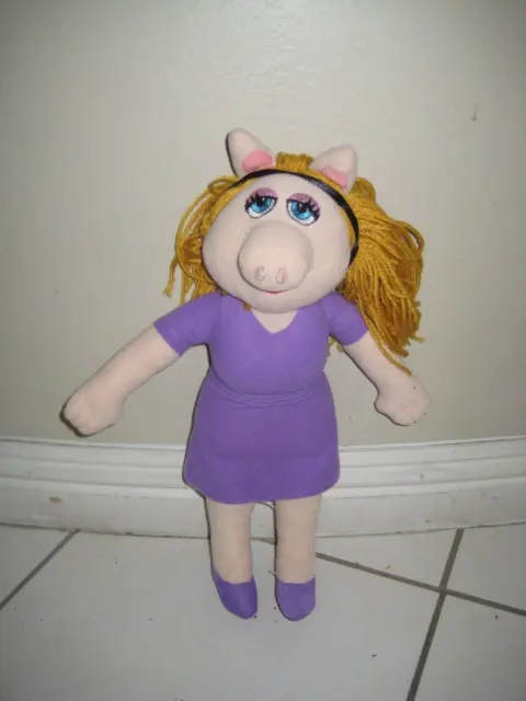 Muppet Miss Piggy 14” Plush Figure Dressed in purple