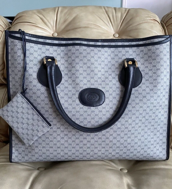 LARGE Vintage Gucci XL Business Bag Tote 3 Compartment GG Monogram Attache LARGE Vintage Gucci XL Business Bag Tote 3 Compartment GG Monogram Attache