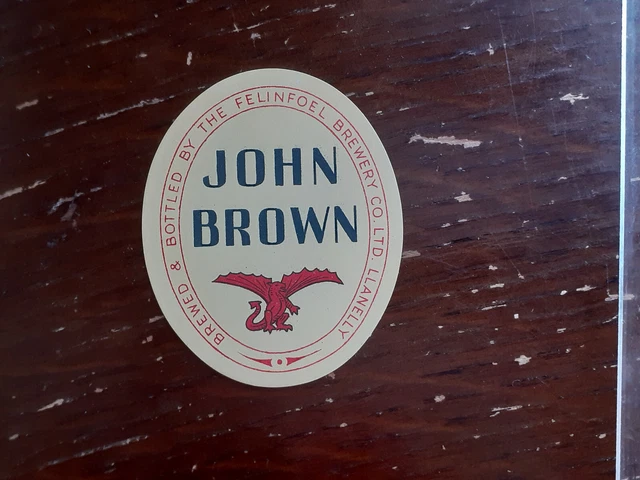 Altes britisches Bier-/Getränkeetikett: Felinfoel John Brown, Llanelli