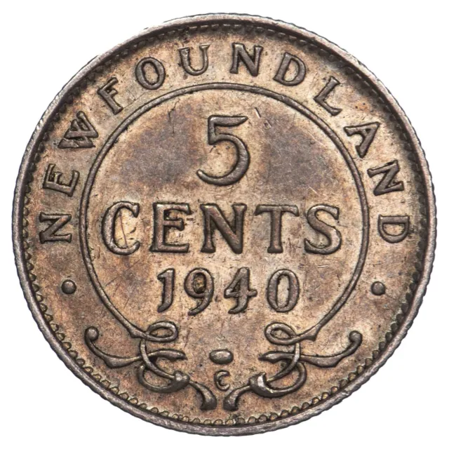 Canada 5 cents 1940 C George VI Ottawa argent KM.19 pièce de monnaie canadienne 2