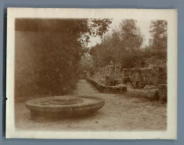 France, Ruins of Champlieu les Bains (Oise), Le Théâtre Vintage silver print.
