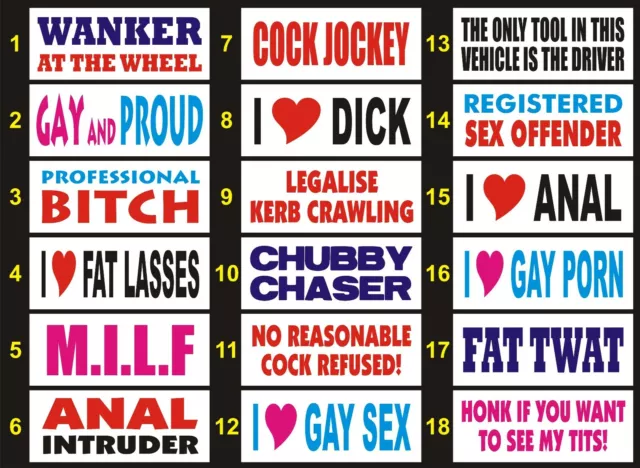 Funny Prank Magnet Bumper Sticker Best Sellers 12-Pack Best Seller