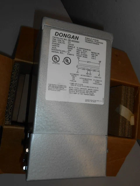 DONGAN 85-4020SH Single Phase General Purpose Transformer NOS NEW