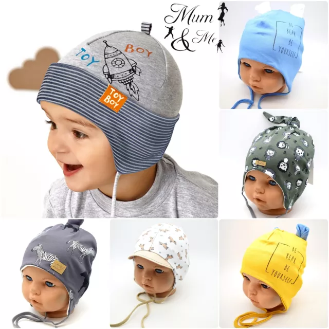 Baby Boy Hat Tie Up Cap Toddler Infant Spring Lace Up Hat Cotton