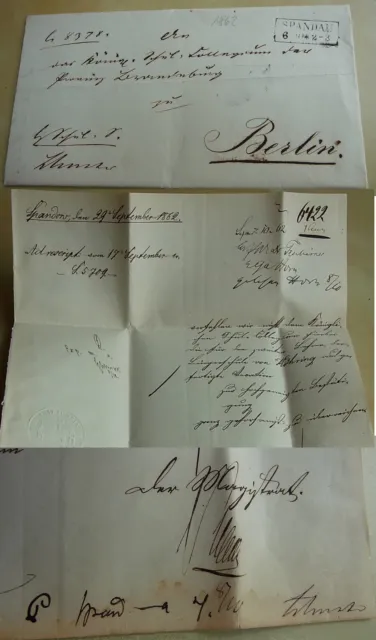 Vorphila-Brief Spandau 1862: Magistrado En Schulkollegium Acerca De Profesor De